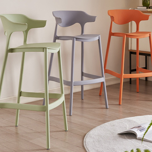 <span class=keywords><strong>Chaise</strong></span> haute de cuisine, tabouret de bar <span class=keywords><strong>noir</strong></span> et blanc, <span class=keywords><strong>chaise</strong></span> en PP pour îlot de cuisine, bar à domicile - Product Image 2
