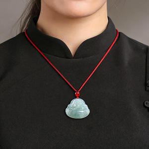Pendentif Bouddha en jadéite naturelle du Myanmar, bijoux pour femmes, design original, style chinois, cadeau avec certificat d'évaluation FG23 - Product Image 4