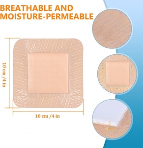 <span class=keywords><strong>Pansement</strong></span> en mousse de silicone adhésif 15cmx15cm avec bordure en silicone, durée de vie 3 ans, pour talon - Product Image 6