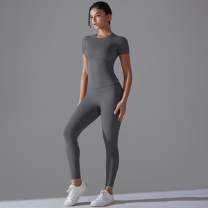Conjuntos Deportivos de 2 Piezas para Mujer para Gimnasio y <span class=keywords><strong>Yoga</strong></span> con Camiseta sin Mangas y Shorts Atléticos para Verano - Product Image 6