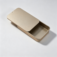 Boîte en fer blanc à couvercle coulissant vierge, conteneur en fer blanc avec logo personnalisé, boîte métallique pour emballage de pilules, de bonbons à la menthe et de parfum solide