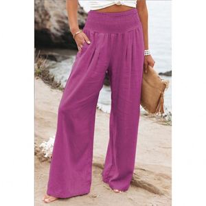 Pantalons en coton et lin pour femmes, pantalons amples <span class=keywords><strong>d</strong></span>écontractés, couleur unie, pantalons pour femmes, grande taille, pantalons <span class=keywords><strong>d</strong></span>'été pour femmes - Product Image 6
