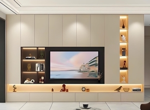 แท่นวางทีวีทำจากไม้เนื้อแข็งหรูหราทันสมัยออกแบบเรียบง่ายติดตั้งบนผนังสำหรับบ้านห้องรับประทานอาหารห้องนอนโรงแรมพร้อมที่เก็บของติดผนังเต็มรูปแบบ - Product Image 6