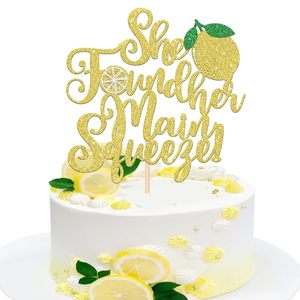 1 unidad de Adorno para Pastel 'She Found Her Main Squeeze' con purpurina, diseño de fruta y limón, para bodas, compromisos, despedidas de soltera y fiestas, accesorios para pasteles - Product Image 1