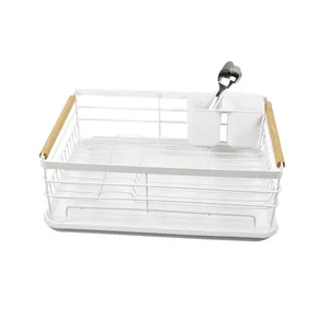 New PP Plastic Dish Drying Rack Kitchen Storage Stainless Steel Kitchen Cabinet Plate Rack