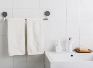 Commercio All'ingrosso cinese Uso Domestico Asciugamano Cremagliera Extender Doppio Poli Parete di <span class=keywords><strong>Plastica</strong></span> Adesivo Bagno Asciugamano Rack Stand - Product Image 5