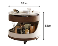 Ensemble de table basse ronde en bois de luxe moderne avec tiroirs multifonctions et rangement pour le salon, meubles de maison