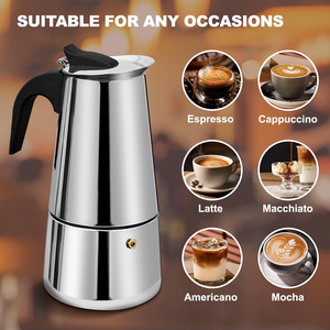 <span class=keywords><strong>Cafetera</strong></span> Moka de Acero Inoxidable de 12 <span class=keywords><strong>Tazas</strong></span>, <span class=keywords><strong>Cafetera</strong></span> Espresso para Estufa, <span class=keywords><strong>Cafetera</strong></span> Percoladora, <span class=keywords><strong>Cafetera</strong></span> Italiana - Product Image 3