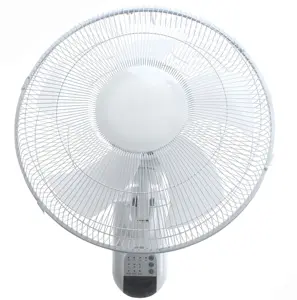 New Design White 16 Inch Wall Fan with Remote Control Hanging and Portable Grill Adjustable Wall Fan