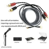 Hifi Ofc fil plaqué argent pur cuivre 2rca à 2 Rca mâle à mâle Signal Phono Tonearm câbles fil câble Audio Hifi