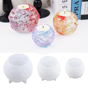 Cristal Goutte Colle Résine Époxy Hockey Sur Glace Bougeoir Sphère Irrégulière Aromathérapie Bougeoir Miroir Silicone Moule - Product Image 2