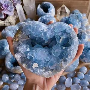 All'ingrosso blu naturale celistite Geode quarzo Cluster di cristallo curativo per la decorazione della casa altri mestieri di cristallo - Product Image 1