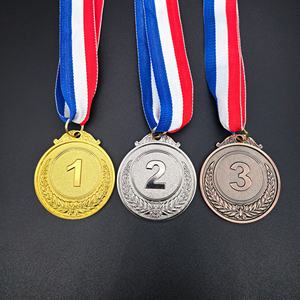 Medallas Deportivas Personalizadas de Alta Calidad en Oferta, Chapadas en Oro, de Aleación de Zinc y Plata, para Maratón, Fútbol y Carreras, con Cinta - Product Image 2