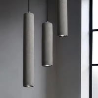 Lampe suspendue LED en béton de style nordique, tube long moderne, pour bar, salon, cuisine, chambre à coucher, décoration industrielle