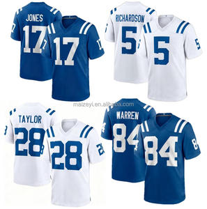 Chất lượng tốt nhất tùy chỉnh 84 Tyler <span class=keywords><strong>Warren</strong></span> 17 Daniel Jones Jersey 28 Jonathan Taylor khâu Mỹ bóng đá Jersey - Product Image 1