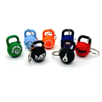 Vente en gros de porte-clés en PVC souple pour fitness, haltère souvenir, plaque de poids 3D en caoutchouc, cadeau, porte-clés de gymnastique, Kettlebell