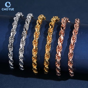 Precio al por mayor Cadena cubana de moissanita de plata de ley 925 chapada en oro de 18K de 6mm, Collar de moda, Joyería para fiesta, Regalo - Product Image 3