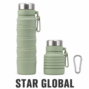 Bouteille d'eau pliable en silicone et plastique pour le sport, logo personnalisé, design Grm, Botella De Agua Collapsible - Product Image 3