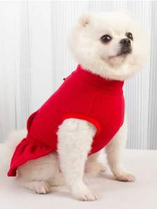 Robe pull col roulé en polaire pour petits chiens et chats, style princesse, avec poche et <span class=keywords><strong>harnais</strong></span> à anneau en D - Product Image 4