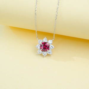 925 laboratory cultivates <b>ruby</b> pendant <b>necklace</b> - Product Image 4
