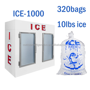 Indoor Outdoor Bagged Ice Storage Bin Large Fan Cooling Single-Temperature <b>Freezer</b> with Digital Control for Gas Station - Product Image 4