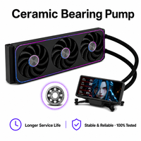 Pendingin CPU Cair AIO 360mm dengan Heatsink Tembaga Aluminium 5 Inci, Layar LCD IPS Magnetik untuk PC Gaming, Kompatibel dengan LGA1851 1700 AM5