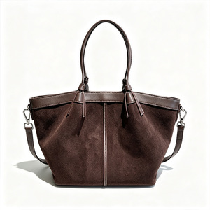 Sac fourre-tout Ando en cuir de vachette nubuck véritable pour femme, petit sac à bandoulière vintage - Product Image 3