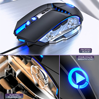 USB Bedrade Stille Gaming Mechanische Muis 7 Kleur LED Ademhalingslicht Backlight Muizen 3200DPI voor PC Laptop Computer Game