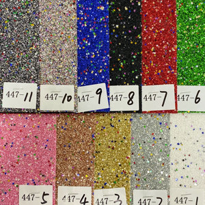 Sao sequin sáng bóng Chunky long lanh giả da tổng hợp vải cuộn/tấm PU cho đồ nội thất tóc Bow giày trang trí thủ công làm - Product Image 3