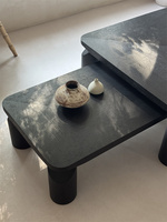 Mdf Frêne Placage Moderne De Luxe Table Basse En Bois Thé Table Basse Pour Salon Meubles En Gros Logo Personnalisé 2 Pcs