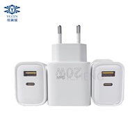 Pengisi daya portabel PD GaN 20W USB Tipe C, pengisi daya dinding ponsel perjalanan cepat, adaptor daya untuk ponsel pintar Android