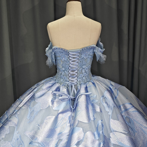 Jancember 6758 Broderie Bleu Chérie Brillant Soirée Quinceanera Robes - Product Image 6
