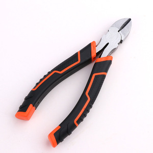 Pince diagonale industrielle, largeur de mâchoire 1/4 po, acier au chrome-vanadium, poignée orange, outil de coupe de fil à bouche inclinée - Product Image 4