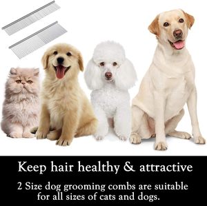 Peigne à poils de chien en acier inoxydable, à dents fines et espacées, pour la vente en gros - Product Image 2
