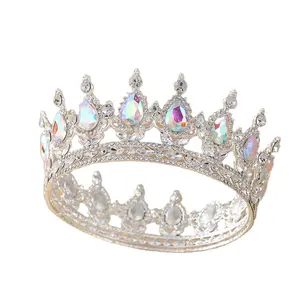 Tiara de corona de cristal para boda, para novia