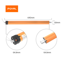 Moteur de volet roulant électrique POYAL de style européen en aluminium avec récepteur intégré, télécommande intelligente personnalisable pour fenêtre