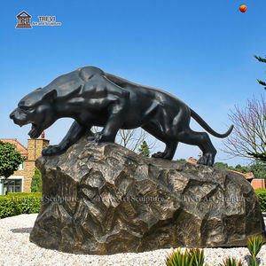 Satılık yaşam boyutu siyah bronz panter heykeli leopar heykel - Product Image 1