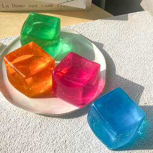 Jumbo Super Huge Squeeze Sensory Toys Glowing Relief <b>Squishy</b> Fidget Toys Decompressed Funny Glitter Blue Ice Cubes Stress Balls - Product Image 5