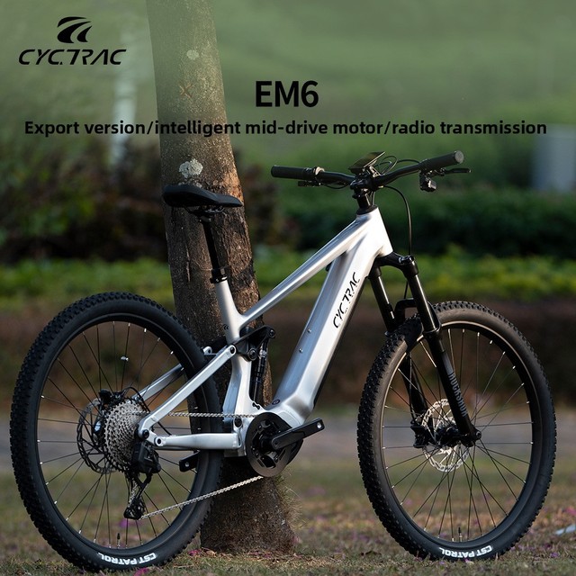 EM6 3d Aluminum Alloy Frame Full Suspension Electric Wireless Mountain Bike M430 Motor 48v 500W/750W Ebike Cycle for Adult