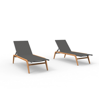 Chaise longue d'extérieur DWOO KD avec cadre en fer, dossier réglable, chaise longue inclinable