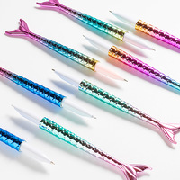 Stylo Gel en Plastique 0,7 mm à Encre Gel, Corps Arc-en-ciel Brillant, Forme Queue de Sirène de Dessin Animé, Cadeau de Papeterie de Bureau Coloré pour Enfants