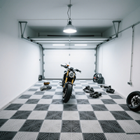 Carrelage de sol de garage moderne à emboîtement antidérapant de 18mm d'épaisseur, installation suspendue en PP avec verrouillage par clic pour escalier de sous-sol