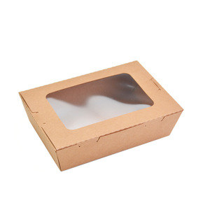 Vente en gros de boîtes à emporter pour emballages alimentaires boîte en papier écologique boîte en papier Kraft Bento avec fenêtre - Product Image 2