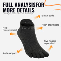Chaussettes à cinq doigts WRELS en laine mérinos respirante, élastiques, antidérapantes, absorbant l'humidité, confortables pour le Pilates