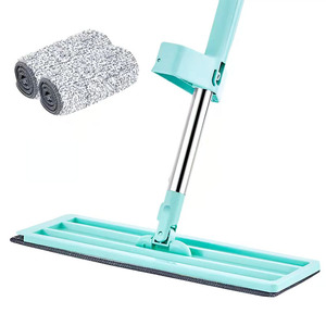 Outil de nettoyage domestique : Serpillère à essorage mains libres, serpillère microfibre pour le nettoyage des sols et des fenêtres, serpillère plate microfibre - Product Image 4
