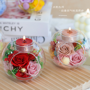 Velas de Cera de Soja Perfumadas de Lujo, Purificadoras de Aire, Rosa Preservada con Cubierta de Vidrio, Regalo de Flor Eterna para el Día de San Valentín o Graduación - Product Image 3