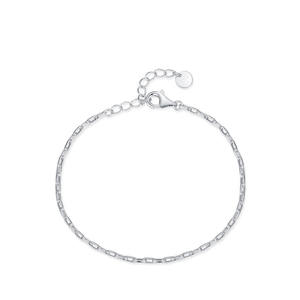 Pulsera de cadena de plata de ley S925, simple, clásica, elegante, accesorio diario para mujer. Versión personalizable en cobre. - Product Image 1