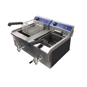 หม้อทอดไฟฟ้าสแตนเลสแบบสองถัง ขนาด 24 ลิตร สำหรับใช้ในเชิงพาณิชย์ <span class=keywords><strong>ราคา</strong></span>โรงงาน ทนความร้อนสูง เหมาะสำหรับทำฮอทดอกและเฟรนช์ฟรายส์ - Product Image 4