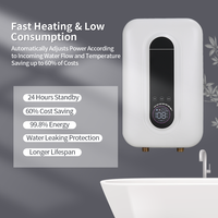 Chauffe-eau électrique instantané de cuisine 220V 3.5KW avec pompe de surpression intégrée, petite taille, chauffage monopoint