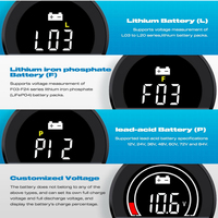 DC 8-100V Voltmeter Digital Tertanam Indikator Listrik Tahan Air Monitor Kapasitas Baterai Penguji Voltmeter Otomotif
